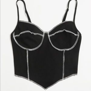 Contrast Asymmetrical Hem Cami Top